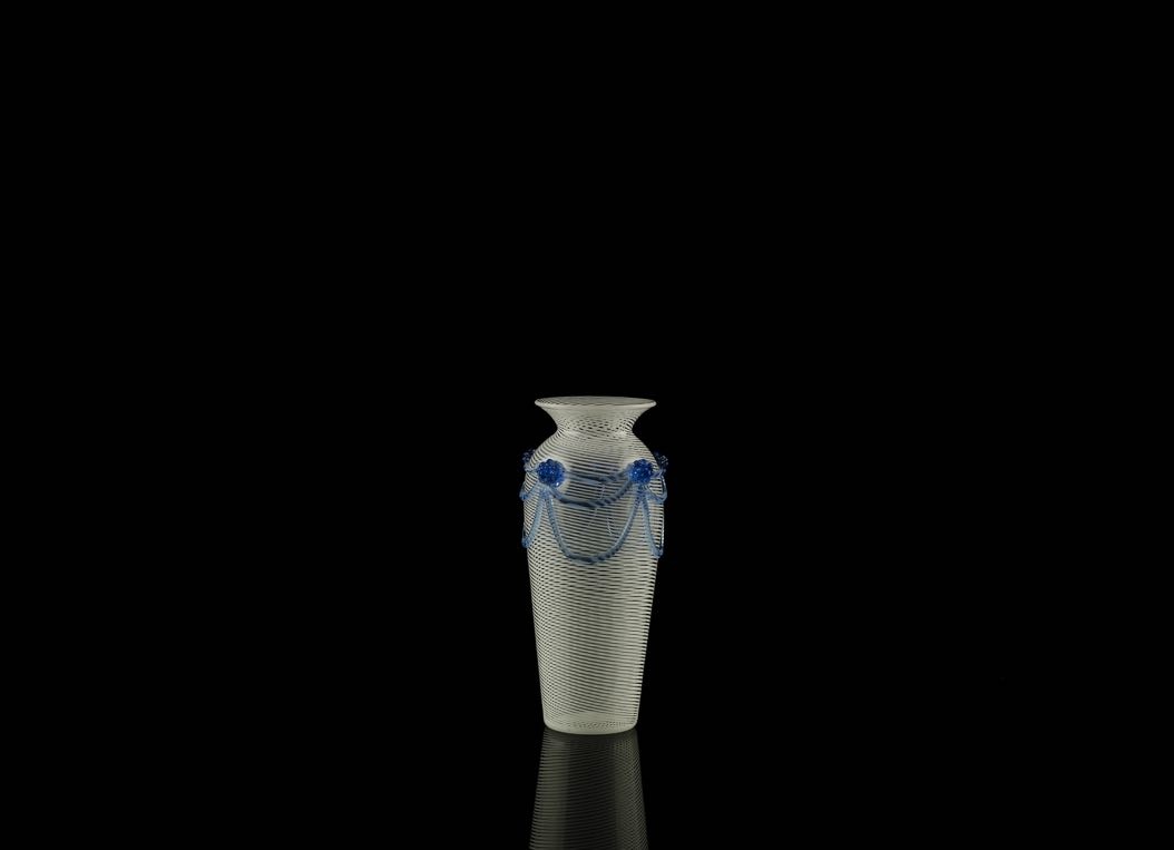 Small vase festooned A - Blue