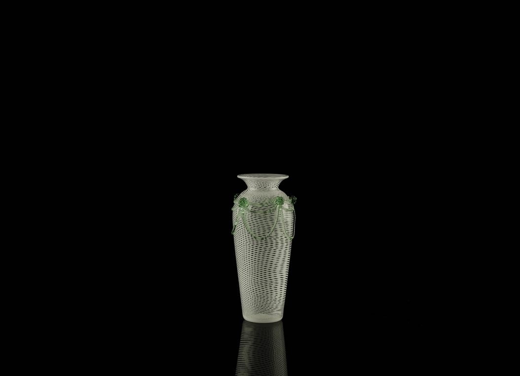 Small vase festooned A - Green