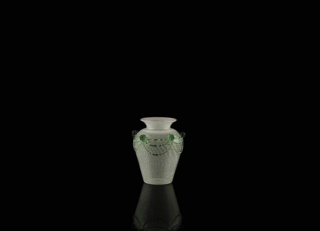 Small vase festooned B - Green