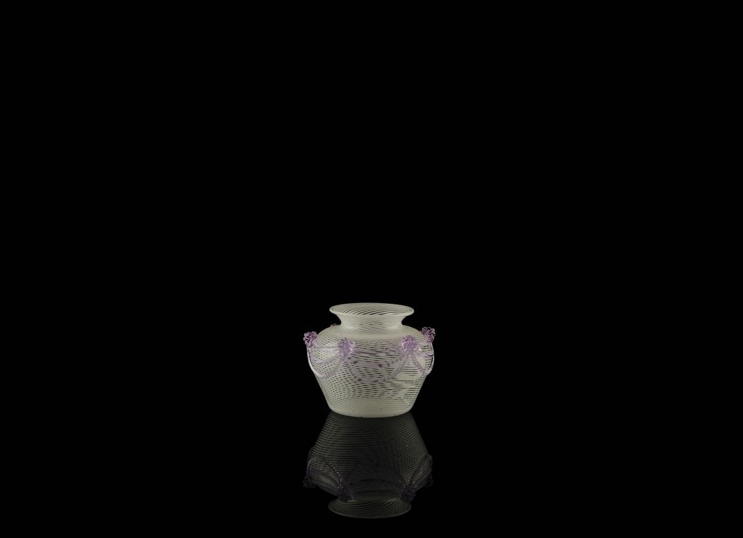 Small vase festooned C - Purple