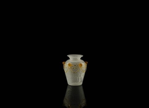 Small vase festooned B - Amber